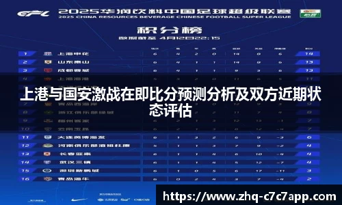 上港与国安激战在即比分预测分析及双方近期状态评估