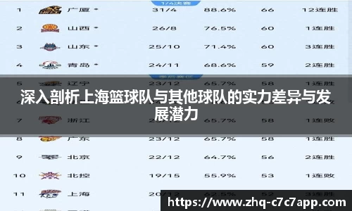 深入剖析上海篮球队与其他球队的实力差异与发展潜力